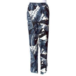 🍹🍍Dolce & Gabbana 100% silk Monochrome Leaf tropical Trousers